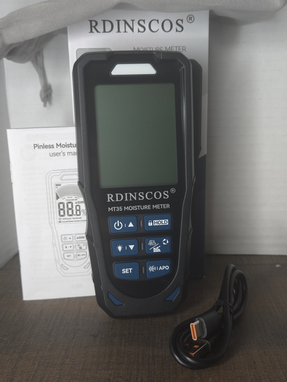 RDINSCOS MT35 Pinless Moisture Meter – Professional Wood & Wall Sensor